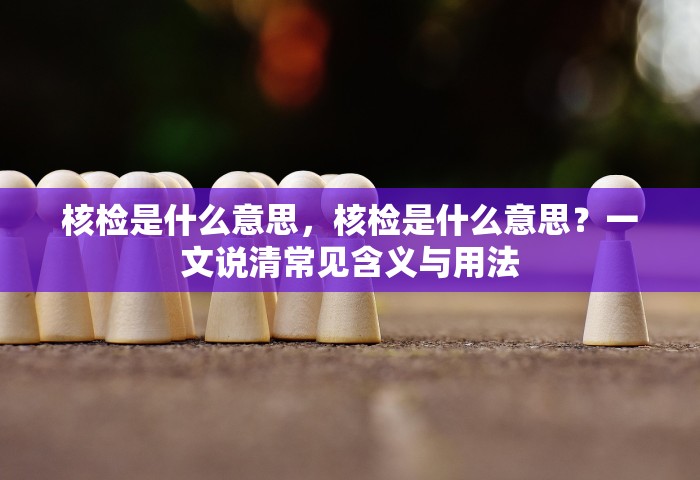 核检是什么意思，核检是什么意思？一文说清常见含义与用法