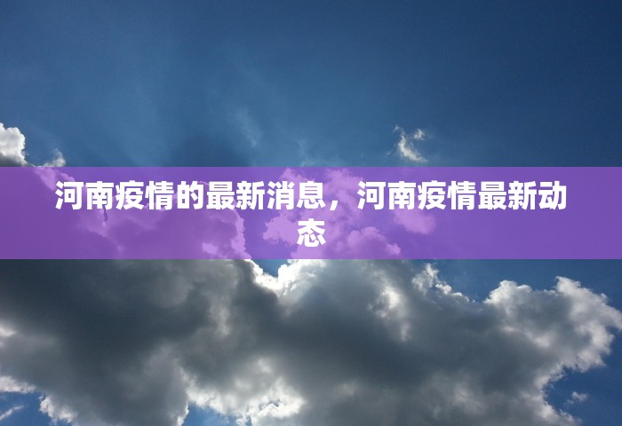 河南疫情的最新消息	，河南疫情最新动态